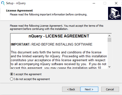 Setup-nQuery:インストール3-License Agreement