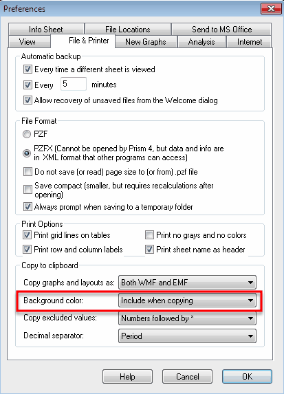 preferences graph clear